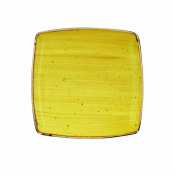 CHURCHILL SUPER VITRIFIED STONECAST MUSTARD DEEP SQUARE PLATE 10.6inch