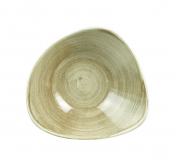 CHURCHILL SUPER VITRIFIED STONECAST PATINA ANTIQUE TAUPE TRIANGULAR BOWL 21.1OZ