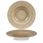 CHURCHILL SUPER VITRIFIED STONECAST PATINA ANTIQUE TAUPE WIDE RIM BOWL 16.5OZ