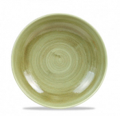 CHURCHILL SUPER VITRIFIED STONECAST PATINA BURNISHED GREEN COUPE BOWL 15OZ