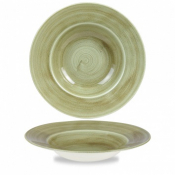 CHURCHILL SUPER VITRIFIED STONECAST PATINA BURNISHED GREEN WIDE RIM BOWL 16.5OZ