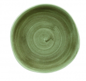 CHURCHILL SUPER VITRIFIED STONECAST PATINA BURNISHED GREEN ORGANIC PLATE 10.4inch