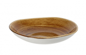 CHURCHILL SUPER VITRIFIED STONECAST PATINA VINTAGE COPPER TRIANGULAR BOWL 21.1OZ