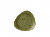 CHURCHILL SUPER VITRIFIED STONECAST PLUME OLIVE TRIANGULAR PLATE 9inch