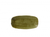 CHURCHILL SUPER VITRIFIED STONECAST PLUME OLIVE OBLONG PLATE 14X7.4inch