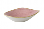 CHURCHILL SUPER VITRIFIED STONECAST PETAL PINK TRIANGULAR BOWL 21.1OZ