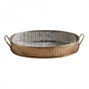ANTIQUE SILVER RANGE SERVING TRAY ANTIQUE BRASS 31CM