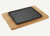 CAST IRON RECTANGULAR SIZZLER SET 35X25.5X1.8CM