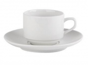 GENWARE STACKING CUP SAUCER DOUBLE WELL 162115 15CM