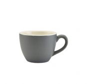 GENWARE PORCELAIN MATT GREY BOWL SHAPED CUP 3OZ X6