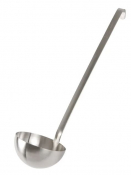 HEAVY DUTY LADLE 120ML HOOKED STAINLESS STEEL ONE PIECE