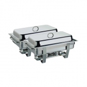 STAINLESS STEEL FULL SIZE TWIN ECONOMY CHAFING DISH