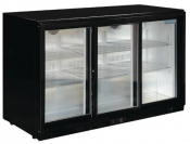 POLAR TRIPLE SLIDING DOOR BACK BAR CHILLER IN BLACK GL006