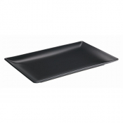 GENWARE LUNA STONEWARE BLACK RECTANGULAR COUPE PLATE 11.8X5.9inch