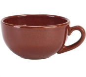 GENWARE TERRA STONEWARE RUSTIC RED BOWL SHAPED CUP 10.5OZ