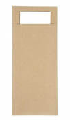 EUROPOCHETTE BROWN CUTLERY POUCH WHITE NAPKIN E016391