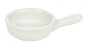 GENWARE WHITE PORCELAIN MINIATURE FRYING PAN 1OZ