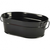 GALVANISED STEEL SERVING BLACK 23X15X7CM GSB2315BK  X6