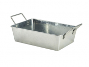 GALVANISED STEEL RECTANGULAR SERVING BUCKET 23X16.7X7CM X6