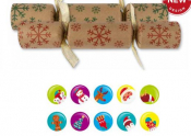 9inch RED/GREEN KRAFT SNOWFLAKE CRACKER MIXED BOX BOX100