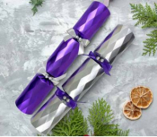 14inch PURPLE SILVER DIAMOND FOIL BOARD CRACKER BOX 25