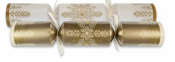 14inch WINTER CRYSTAL GOLD/CREAM FOIL MIXED CRACKER BOX25