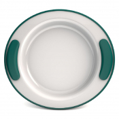 ORNAMIN KEEP WARM PLATE 25.5CM TEAL/ WHITE