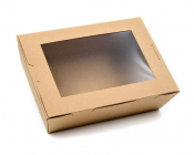 MEDIUM KRAFT SALAD CONTAINER WITH WINDOW 200X140X180MM X200