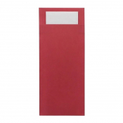EUROPOCHETTE RED CUTLERY POUCH WITH WHITE 2PLY NAPKIN