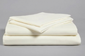 POLYESTER COTTON FITTED SHEET, SINGLE BED 200 X 90CM - CREAM