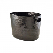 GENWARE BLACK ALUMINIUM HAMM ERED WINE BUCKET 30.5CM