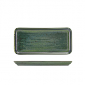 TERRA PORCELAIN AQUA GREEN  NARROW RECTANGULAR PLATTER 27 X 12.5CM