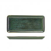 TERRA PORCELAIN AQUA GREEN  NARROW RECTANGULAR PLATTER 31 X 14CM
