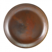 GENWARE TERRA PORCELAIN RUSTIC COPPER COUPE PLATE 7.5inch