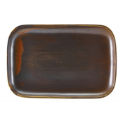 GENWARE TERRA PORCELAIN RUSTIC COPPER RECTANGULAR PLATE 13.6X9.3inch
