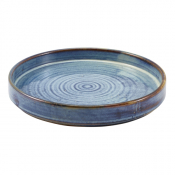 GENWARE TERRA PORCELAIN AQUA BLUE PRESENTATION PLATE 8inch