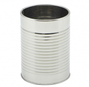 GENWARE STAINLESS STEEL CAN 7.8CM DIA X 10.8CM  X 12