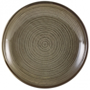 GENWARE TERRA PORCELAIN GREY COUPE PLATE 11inch