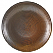 GENWARE TERRA PORCELAIN RUSTIC COPPER COUPE PLATE 9.8inch