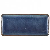 GENWARE TERRA PORCELAIN AQUA BLUE RECTANGULAR PLATTER 14.2X6.5inch