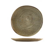 GENWARE TERRA PORCELAIN SMOKE GREY ORGANIC PLATE 9.8inch
