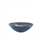 GENWARE TERRA PORCELAIN AQUA BLUE ORGANIC BOWL 31OZ