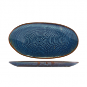 GENWARE TERRA PORCELAIN AQUA BLUE ORGANIC PLATTER 12.2inch