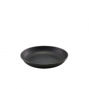 GENWARE BLACK VINTAGE STEEL COUPE PLATE 7.9inch