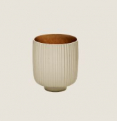 PLAYGROUND NARA BROWN MUG W/O HANDLE RELIEF 0.3L 10.7OZ X6
