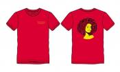 MALE REGGAE HEAD DESIGN RED T- SHIRT COTTON MEDIUM