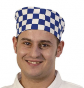 BRIGADE SKULL CAP LARGE BLUE CHECK DESIGN