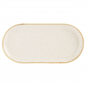 SEASONS OATMEAL NARROW OVAL PLATE 32X20CM  X6  118132OA