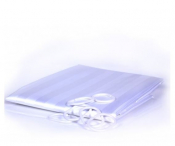 WHITE SATIN STRIPE SHOWER CURTAIN WITH HOOKS