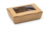 SMALL KRAFT SALAD CONTAINER WITH WINDOW 165X115X150MM X200